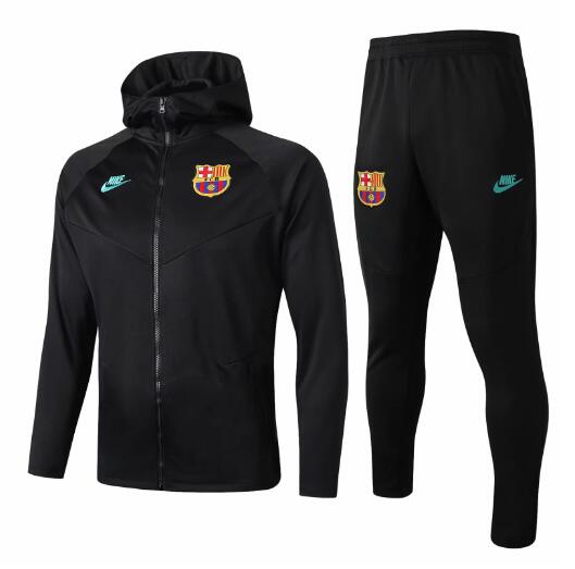 Barcelona Black Hoodie Jacket Top Training Suits With Pants 2019/20